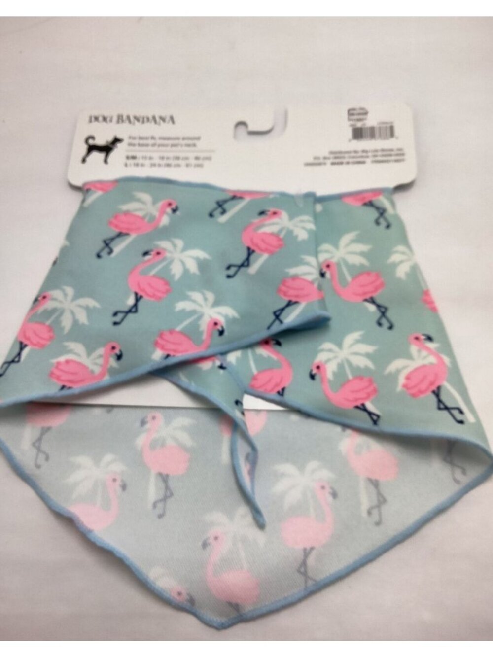 Dog Bandana Pink Flamingo Large 18 to 24 inches Triangle - Picture 2 of 3